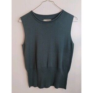 Tommy Bahama Silk Blend Sleeveless Knit Top S Gray Boho Coastal Vacation Vtg